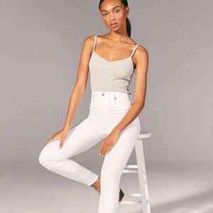 NWT Hollister White High-Rise Crop Jean Legging